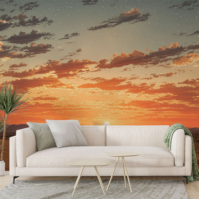 Papel pintado del atardecer | Paisaje del desierto