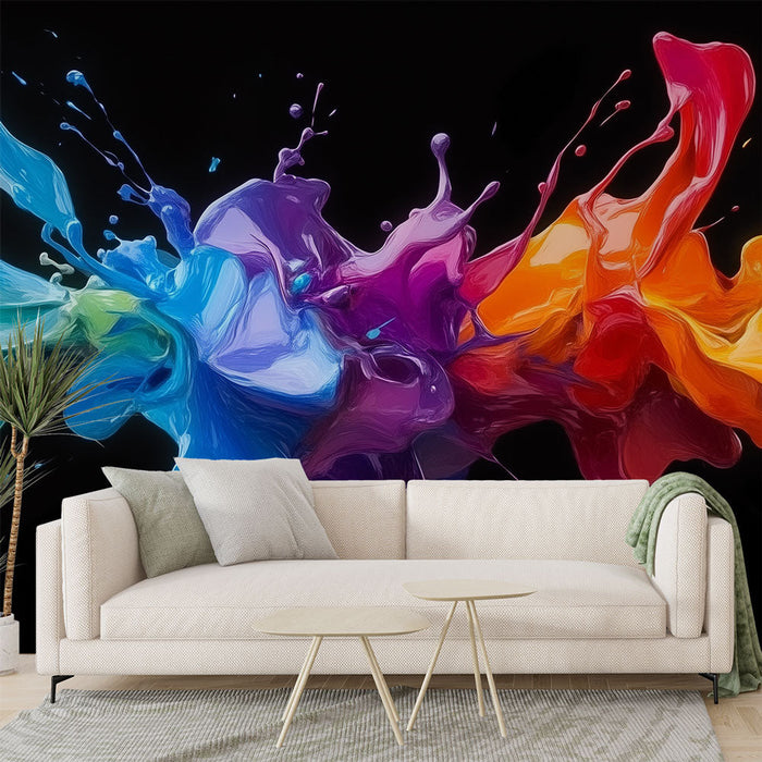 Falfestmény színes fröccsenések | Művészi robbanás