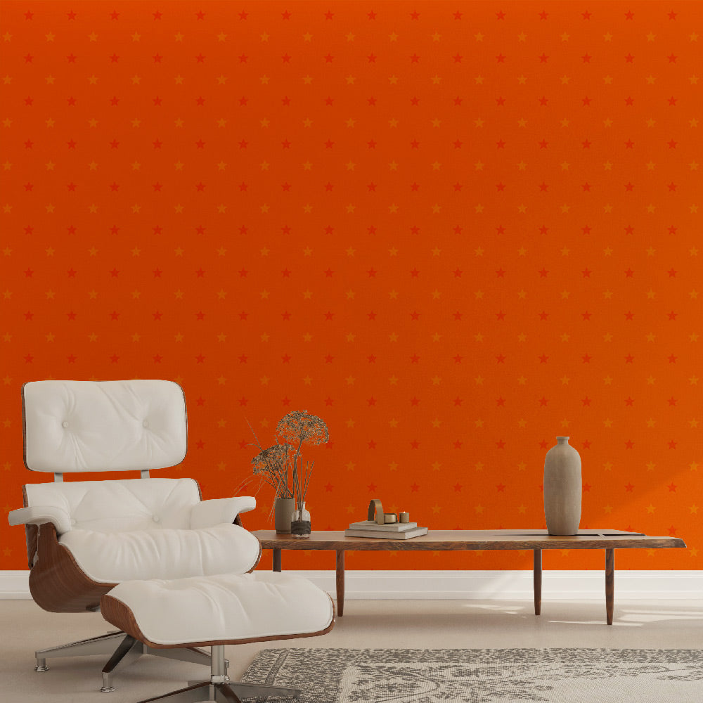 Foto Behang sterren | Helder oranje — WonderMural, image size:1000x1000