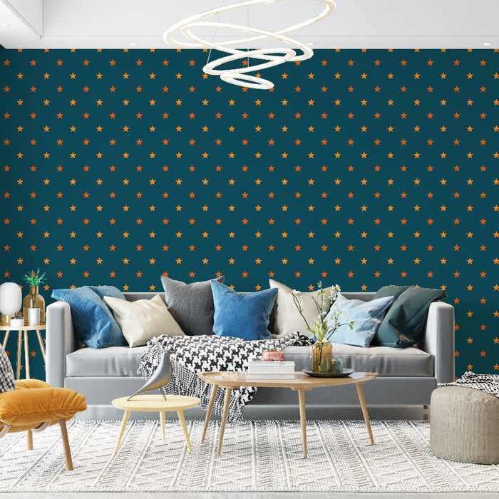 Muraaltapeet tähed | Tähtmuster sinisel taustal