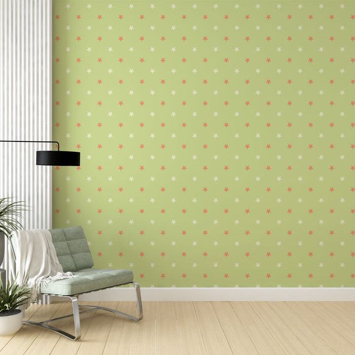 Tapetti tähti | Retro vihreä ja pinkki design