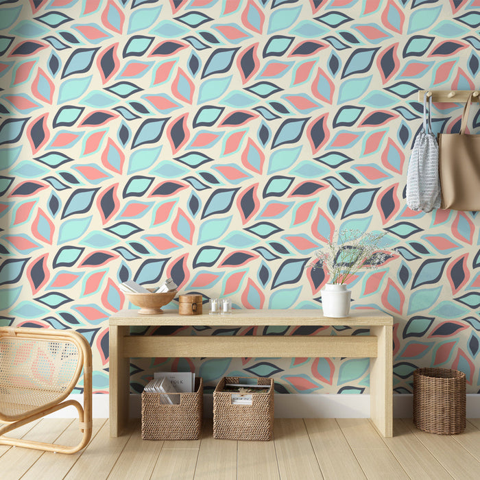 Mural Wallpaper colorful leaves | Dynamic and modern design