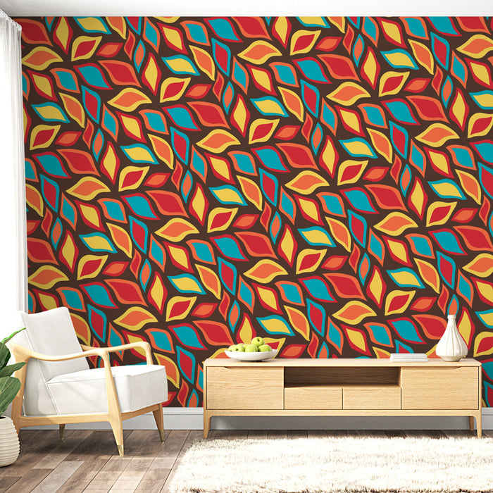 Tapet modele geometrice | Frunze colorate