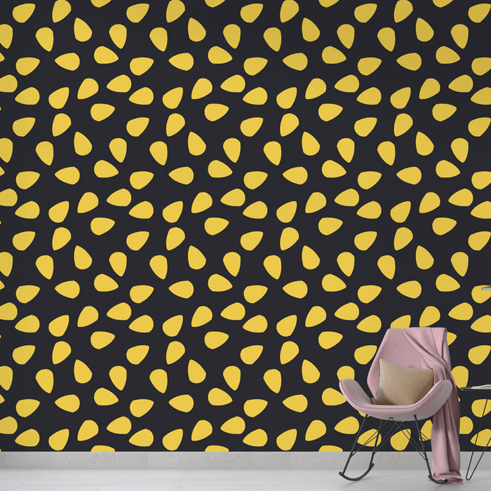 Padrões de Papel de Parede Mural | Preto e Amarelo Brilhante