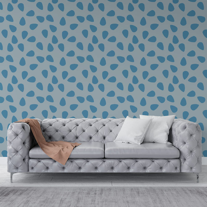 Mural Wallpaper blue drops | Modern texture