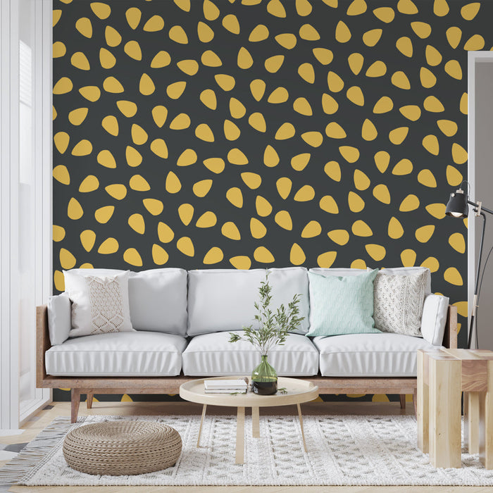 Fototapet | Koyu arka plan üzerinde sarı damlalar