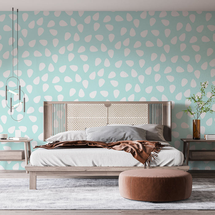 Tapetti pudota motiivit | Pastellisininen ja valkoinen