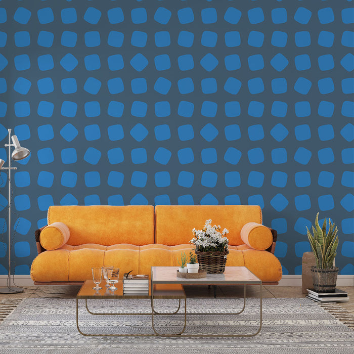 Fototapet geometrik | Dalgalı mavi desen