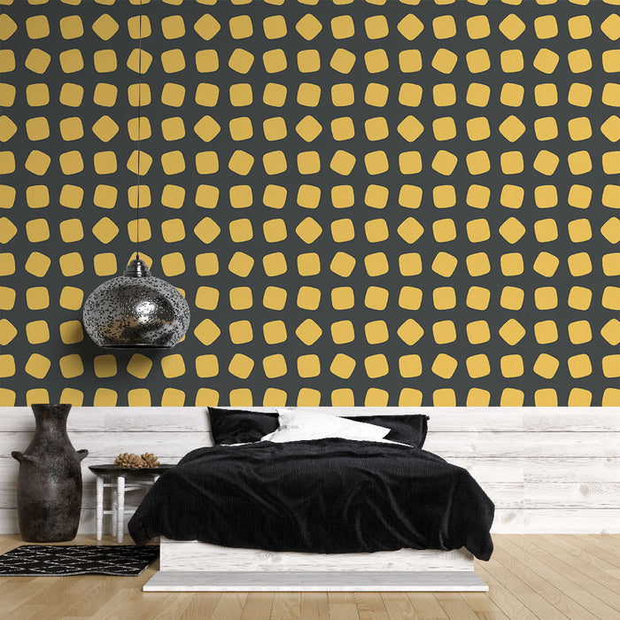 Mural Wallpaper geometric patterns | Yellow and Gray