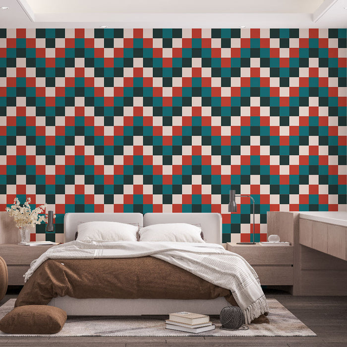 Foto Behang Geometrisch | Meerkleurig Chevron Patroon