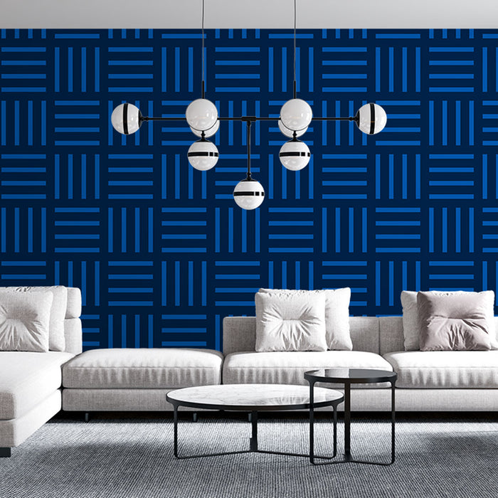 Tapetti Geometrinen | Sininen ja laivastonsininen kuvio