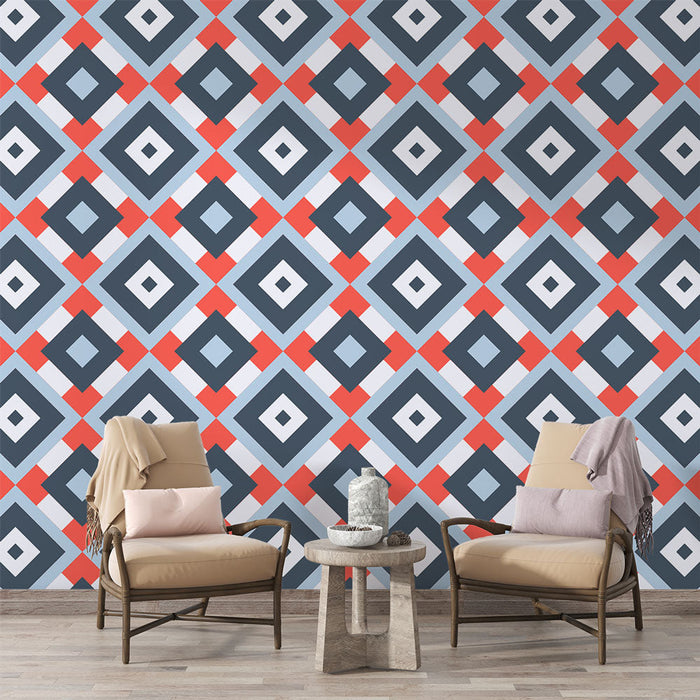 Tapet geometric | Modele de diamante multicolore