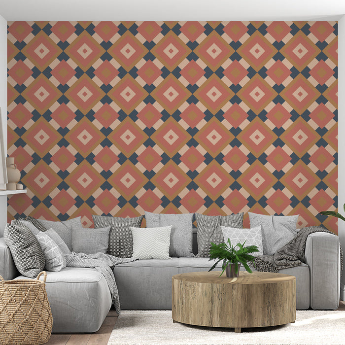 Fototapet geometrisk | Retro diamantmønster