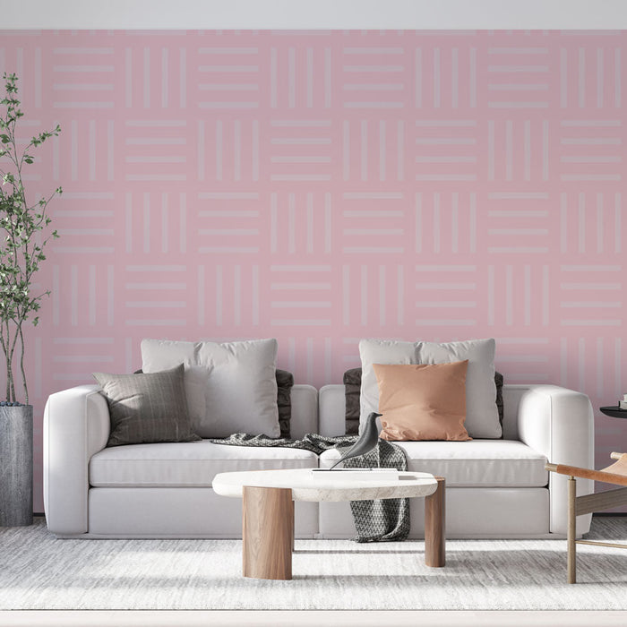 Tapetti geometrinen | Pehmeä vaaleanpunainen suunnittelu