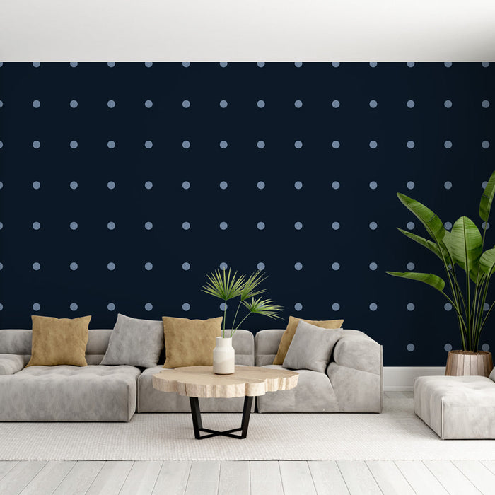 Foto Behang met stippen | Donkerblauwe achtergrond met subtiele patronen