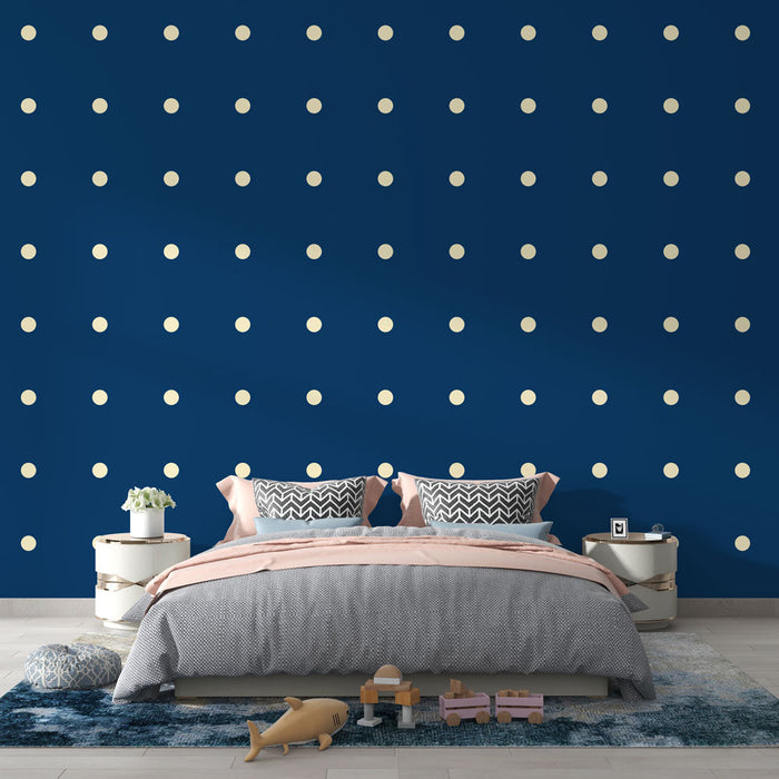 Fototapeet täppidega | Tume sinine ja beež