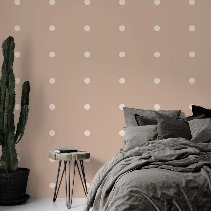 Fototapet Noktalarla | Minimalist Bej Desen