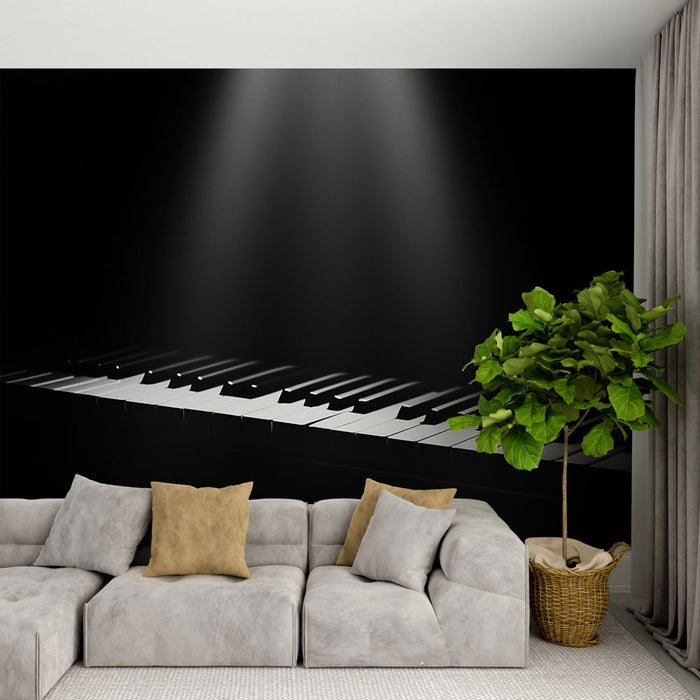 Piano Fototapet | Elegance i Sort og Hvid