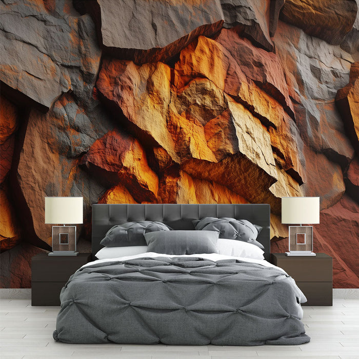 Tapeta o fakturze skały | Naturalna i rustykalna atmosfera