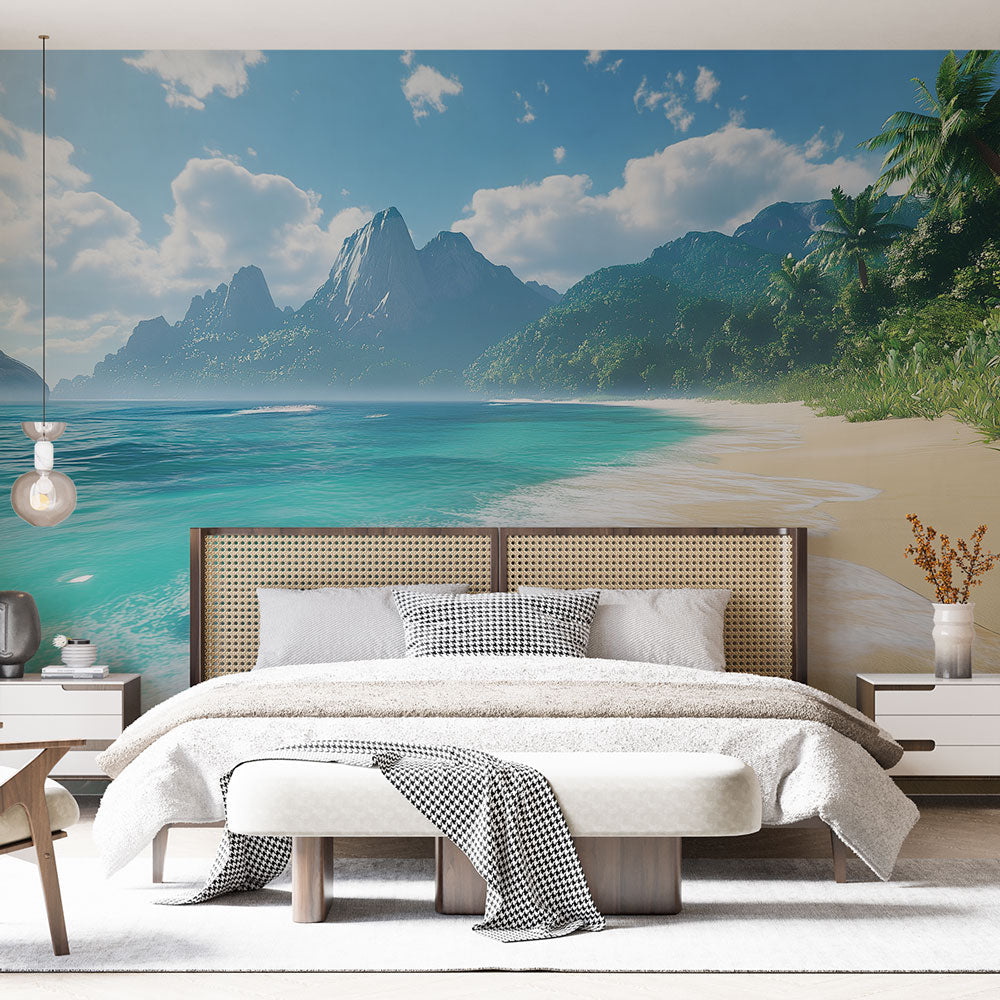 Tapet eksotisk strand | Tropisk paradissceneI18n Error: Missing  interpolation value \, image size:1000x1000
