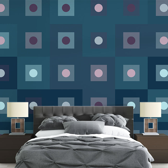 Fototapet geometrik | Renkli karelerde retro desen