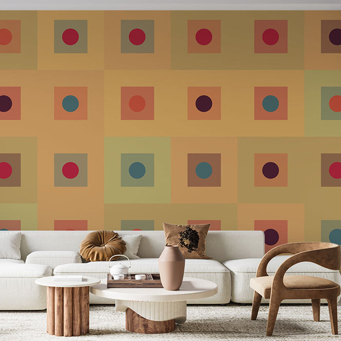 Fototapet Geometrik | Retro Çok Renkli Kareler