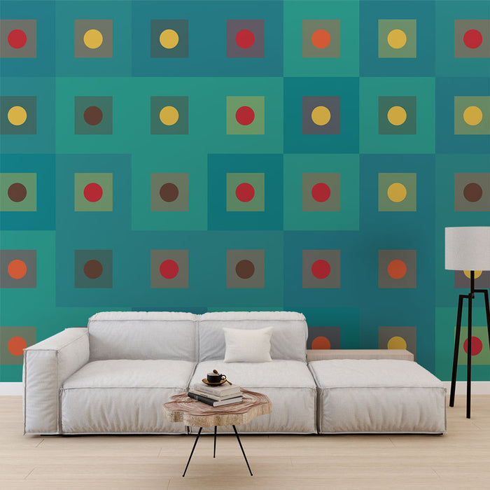 Geometrijska tapeta | Višebojni retro uzorak