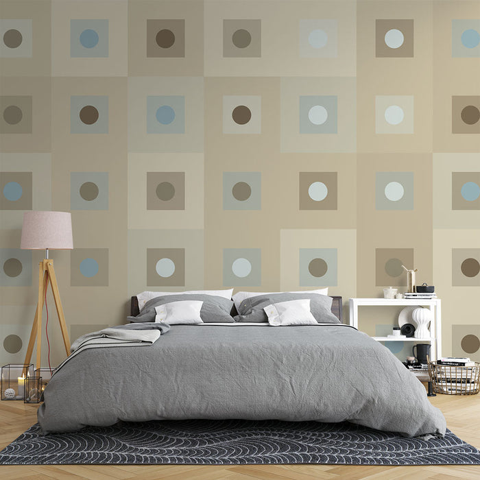 Fototapet geometrik | Bej tonlarında retro desen