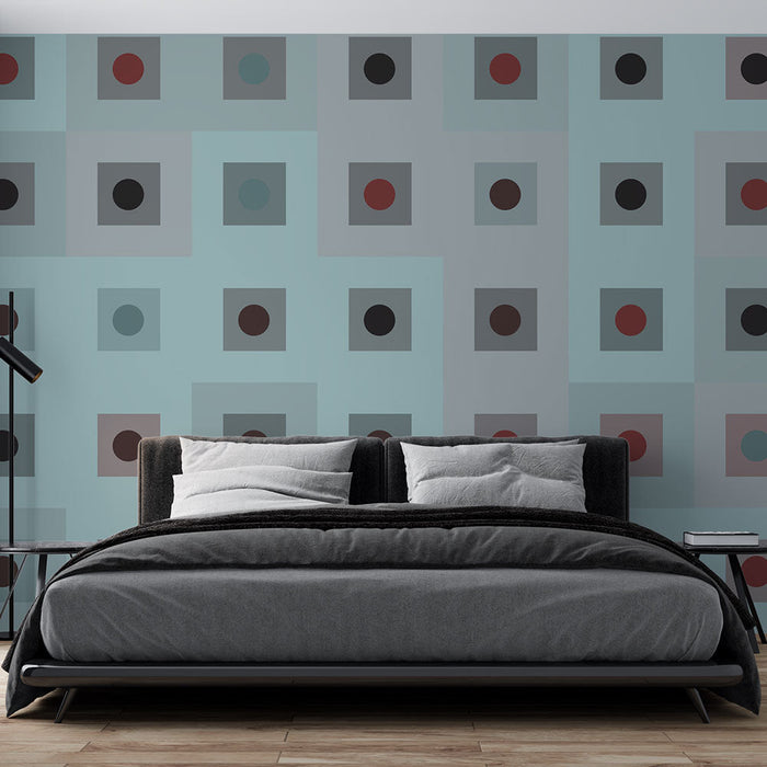 Geomeetriline seinamaaling | Mitmevärviliste ruutude muster