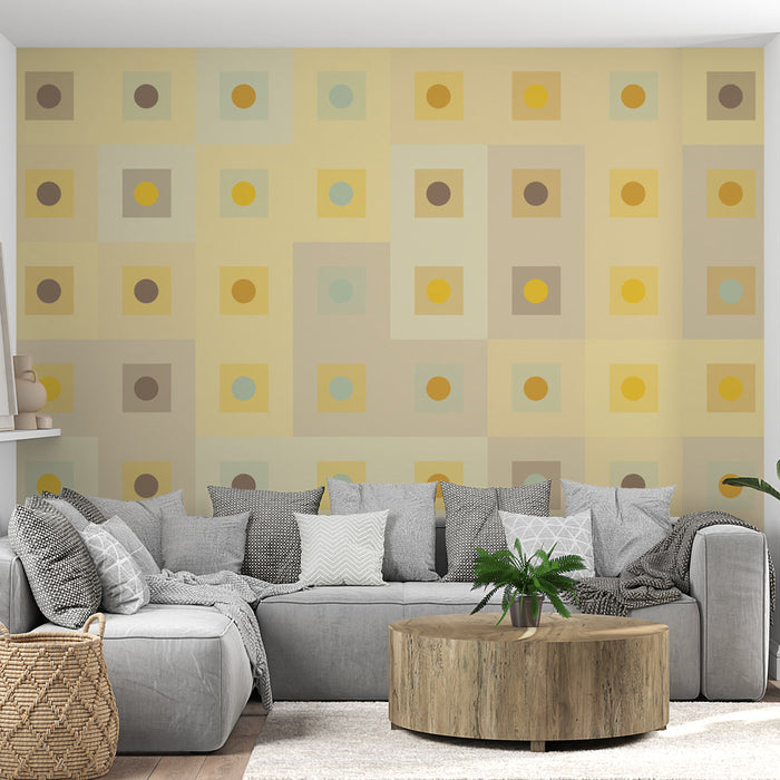 Tapeta geometryczna | Wintage kolorowe kwadraty