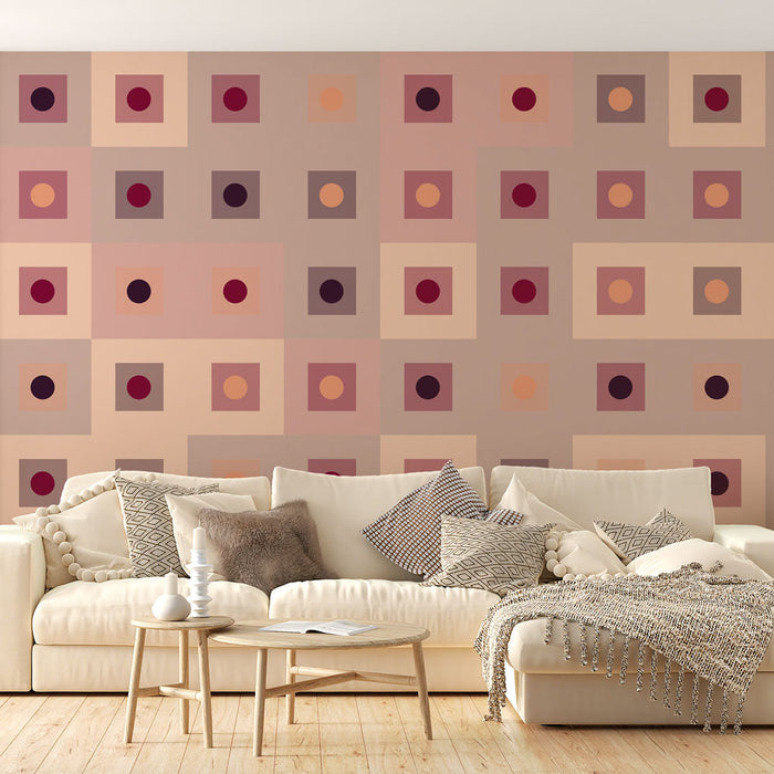 Fototapet geometrik | Retro pastel kareler