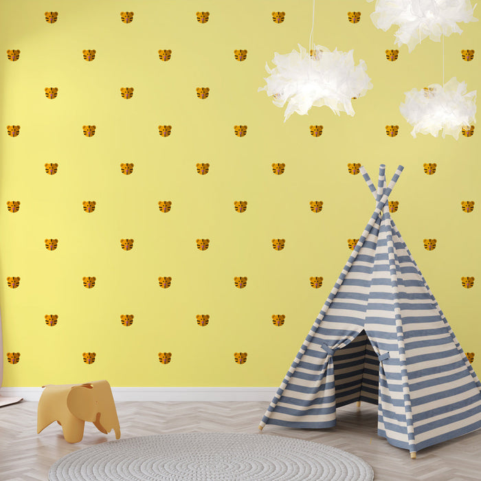 Mural Wallpaper tiger | Playful design for children's room