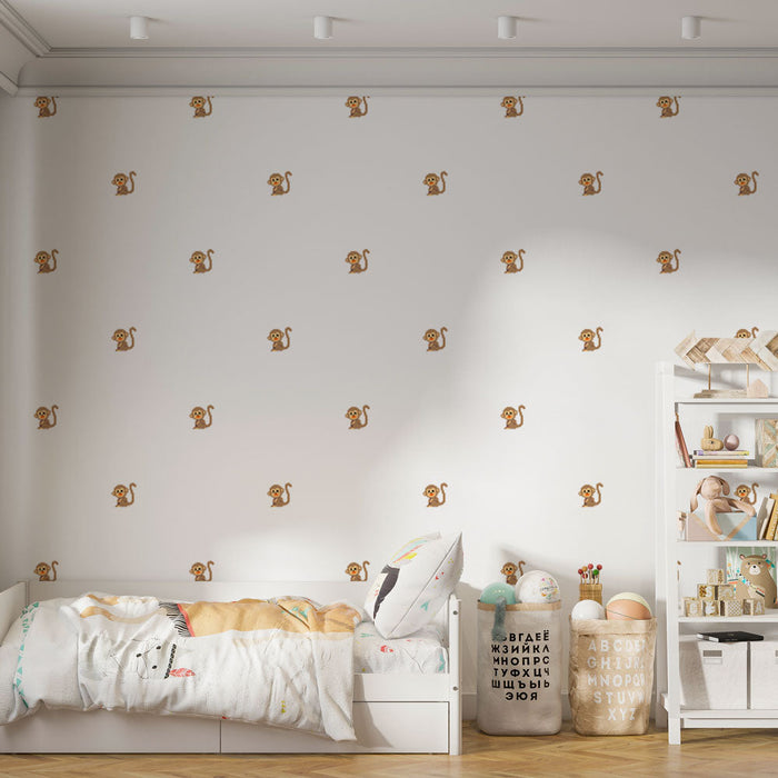 Ταπετσαρία τοίχου σχέδιο με μαϊμούδες | Διασκεδαστικός και παιχνιδιάρικος σχεδιασμός