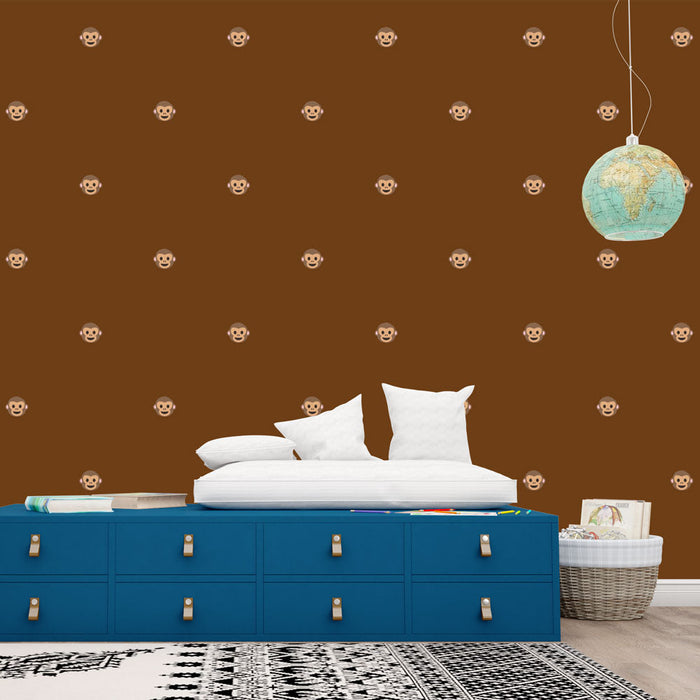 Фототапет маймуни | Игрив кафяв дизайн