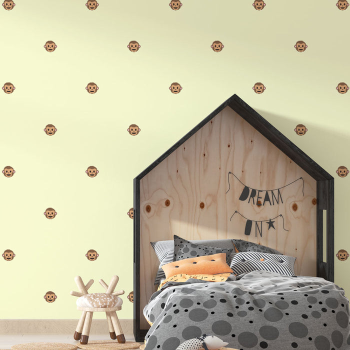 Ταπετσαρία τοίχου πιθήκος | Χαρούμενο σχέδιο για παιδικό δωμάτιο