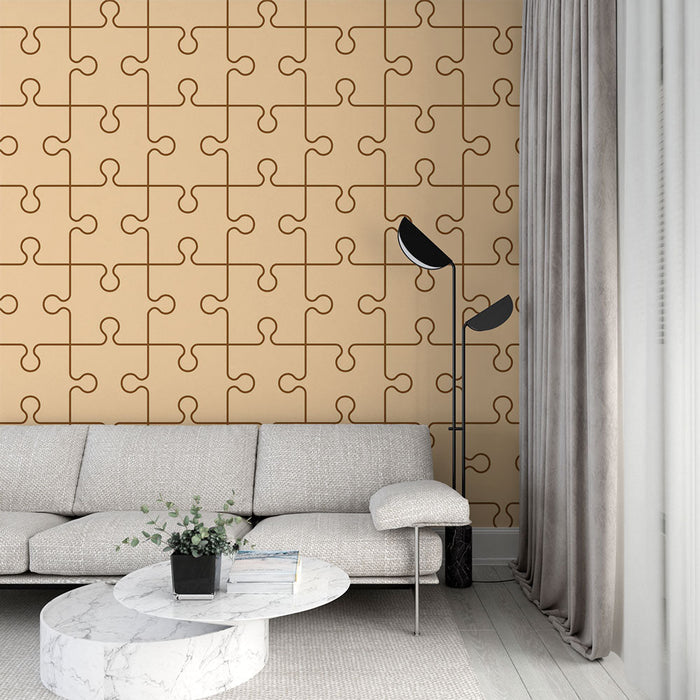 Papel pintado puzzle | Diseño lúdico y moderno
