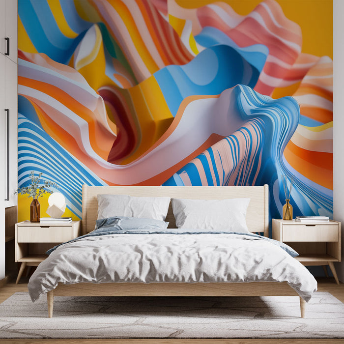 Muraaltapeet laineline | Erksad mitmevärvilised mustrid