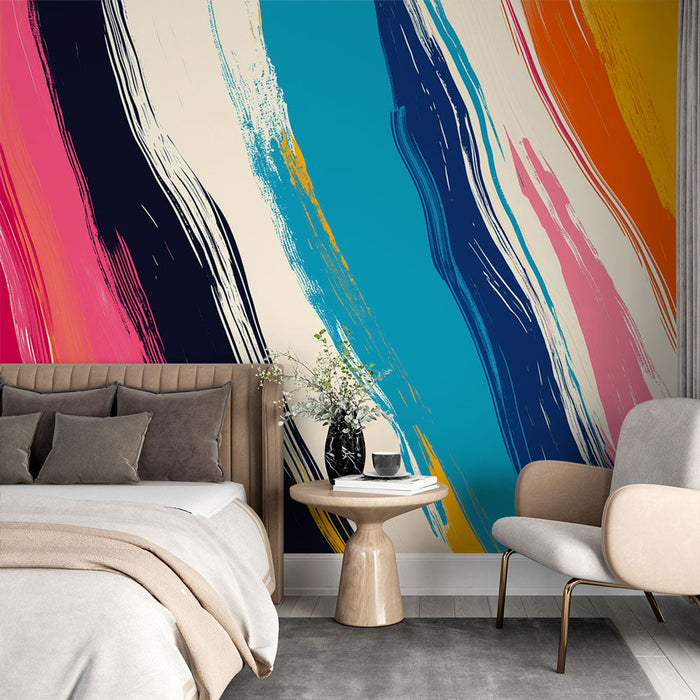 Mural Wallpaper abstract | Vibrant colors and fluid lines