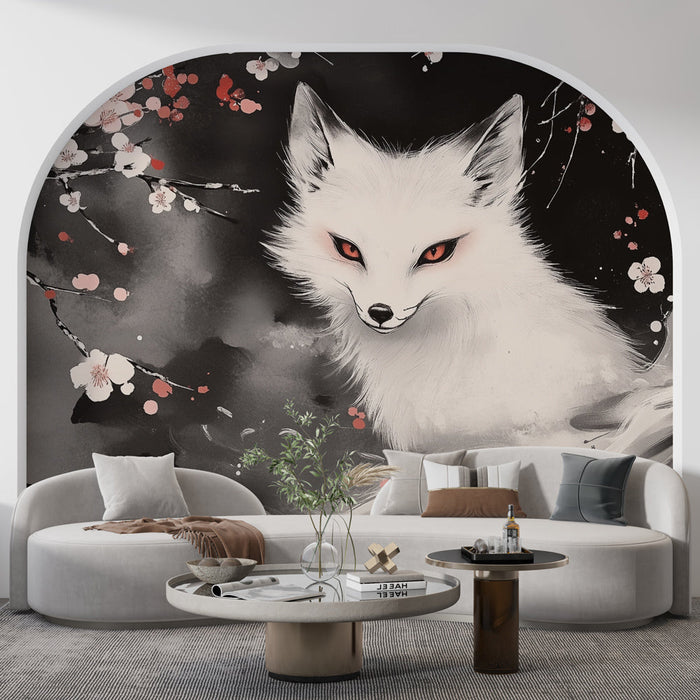 Tapete mystic fox | Florale Elemente und orientalische Ästhetik