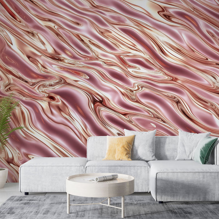 Metallikroosa tapeet | Voolav ja kiirgav disain