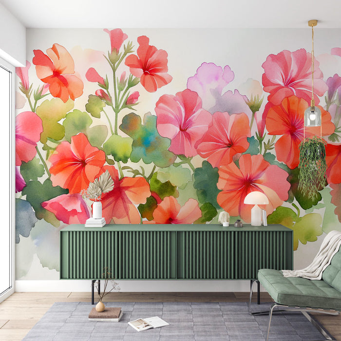 Papel de parede floral | Gerânio na pintura