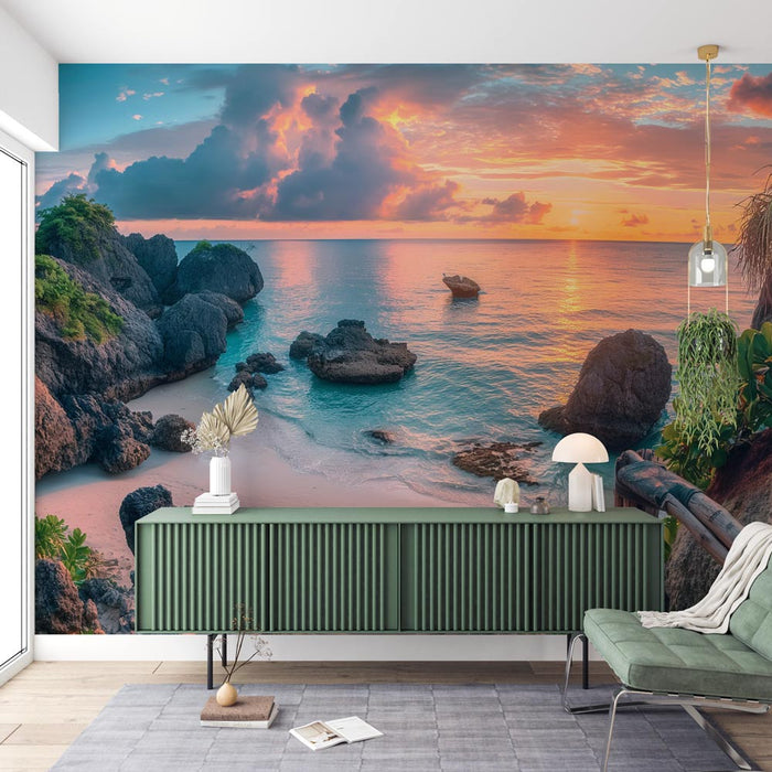 Mural Wallpaper Optical Illusion | Private Beach