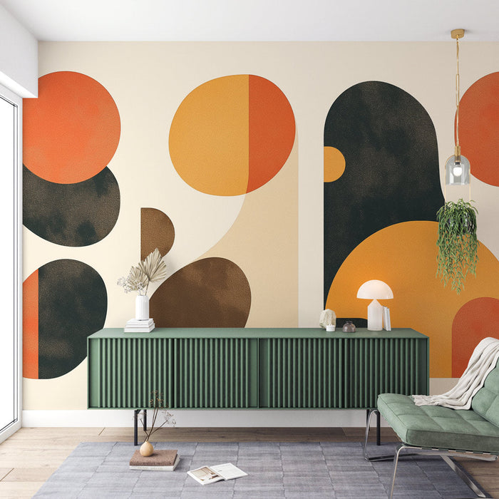 Contemporary Mural Wallpaper | Rounded Shapes