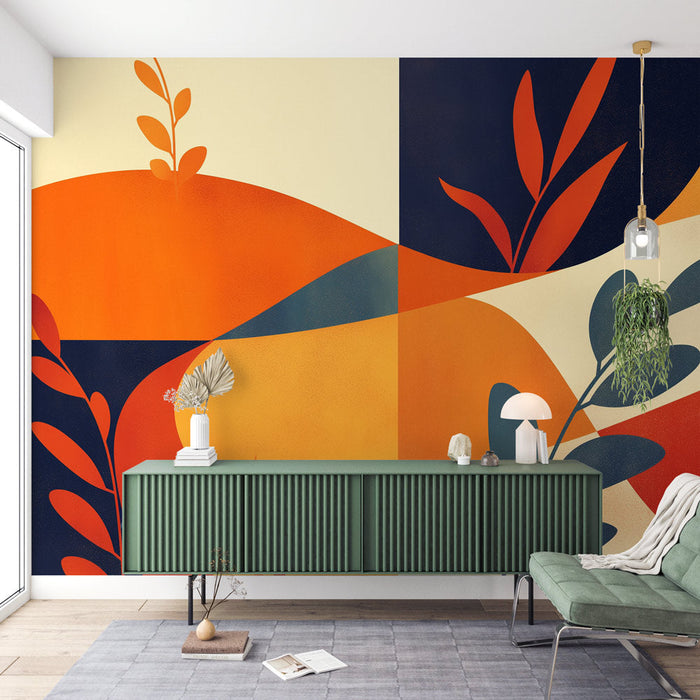 Contemporary Mural Wallpaper | Vegetation and Duality