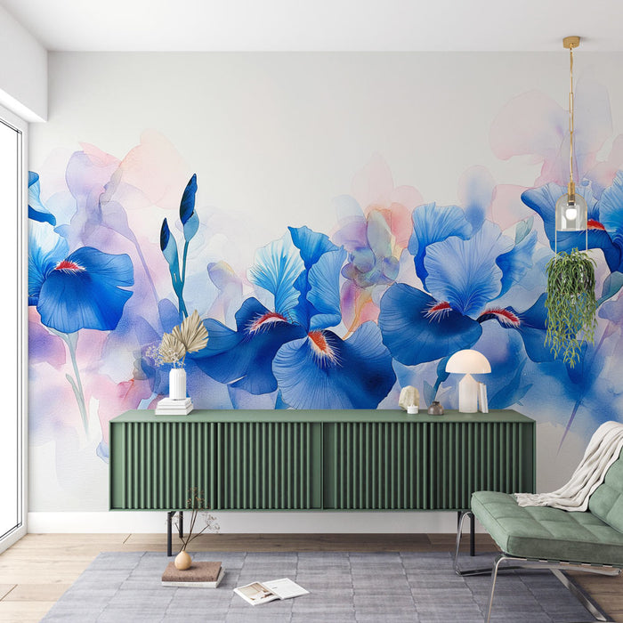 Floral Wallpaper | Blue Iris in Painting