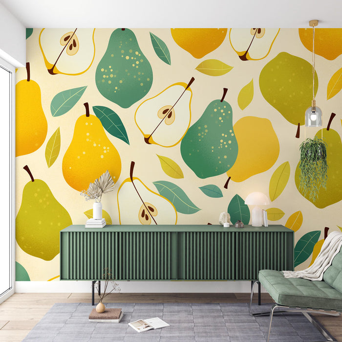 Pear Mural Wallpaper | Colorful Design