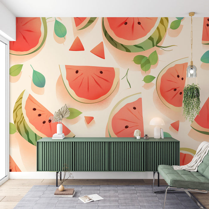 Watermelon Mural Wallpaper | Pink Shades