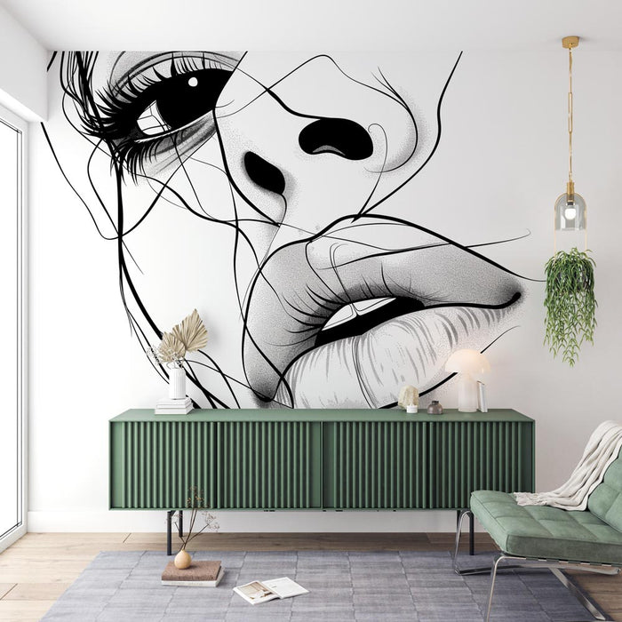 Line Art Mural Wallpaper | Sketch