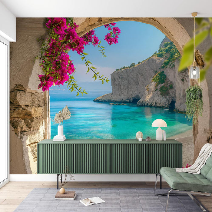 Foto Behang Trompe l'oeil | Verlaten Strand