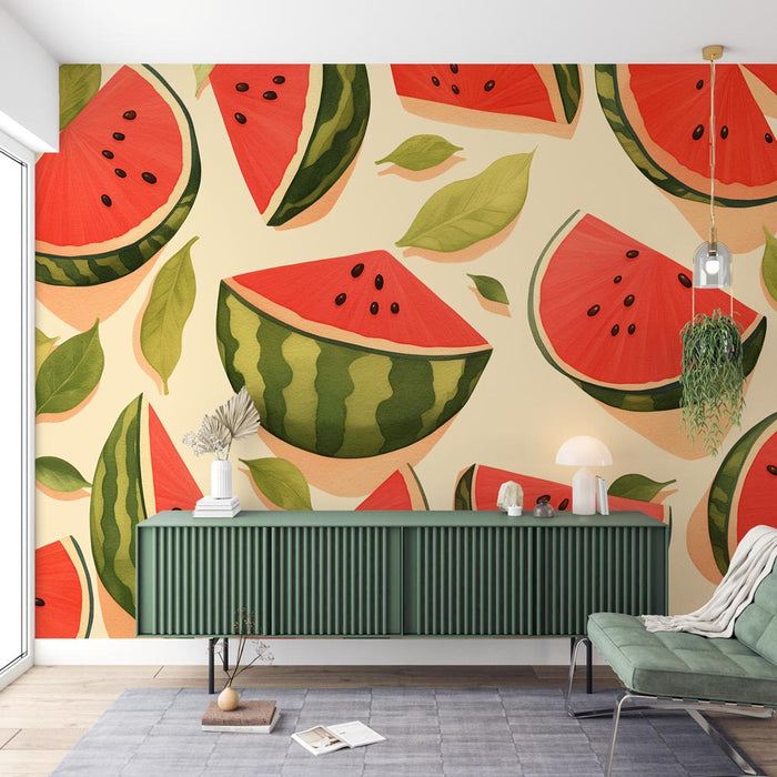 Watermelon Mural Wallpaper | Striking Contrast